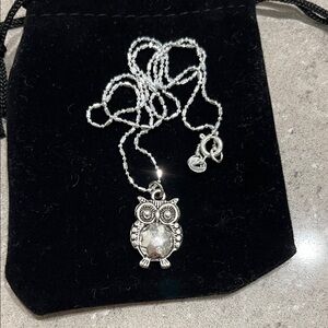 Silver Owl Pendant Necklace